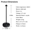 Rechargeable Cordless Table Lamp,Modern Black Battery Operated Table lamp,Portable LED