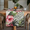 Table Runner Spring Green Leaf Table Runner Tropical Palm Pink