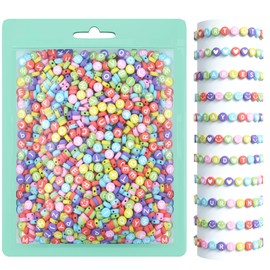 ARTDOT 800 Pieces Letter Beads Kit, 28 Styles Friendship Bracelets Jewelry Making, Assorted Alphabet Beads Colorful Smiley Face Beads Heart Beads for Teen Girl Gifts