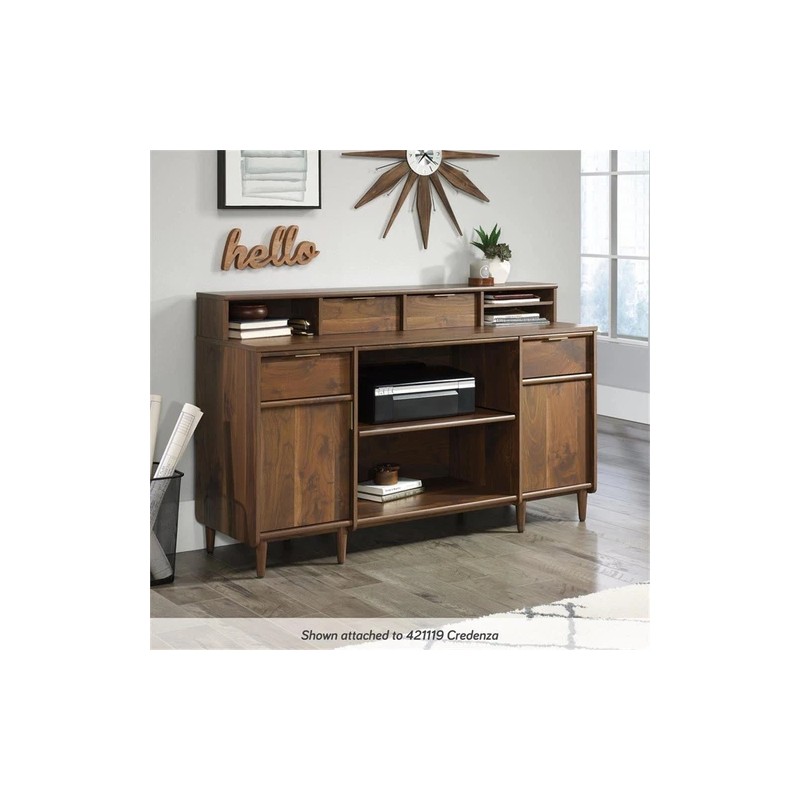Sauder Clifford Place Engineered Wood Organizer Hutch in Grand Walnut