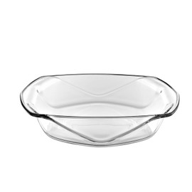 Glass Oven to Table Dishes - Set / 2 - Can Be used Directly from heating the food in oven to serve on table - Cover and Base Can Be Used As Separate Serving Trays - Large - Made in Europe - by Barski