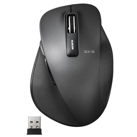 Elecom Wireless Mouse (Receiver Included) Size L, 5 Buttons (With Back/Forward Button), Silent, Blue LED, Extreme Grip, Black, M-XGL10DBSBK