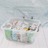 Zopnny 2-Pack Plastic Storage Latch Box, Clear Containers with Lids,