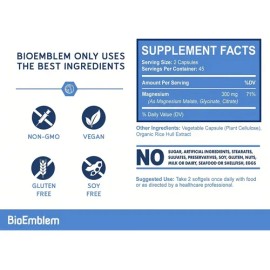 Bioemblem Magnesio Triple Cápsulas 300mg Alta Absorción Vegano Gluten