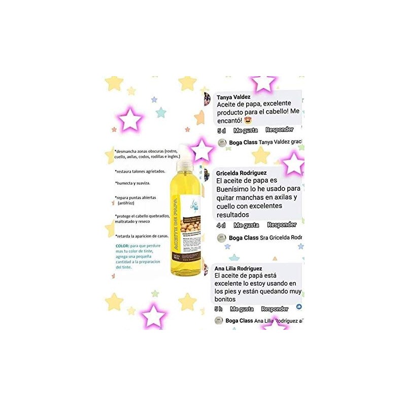 Aceite de papa | Fortalece el cabello maltratado y seco