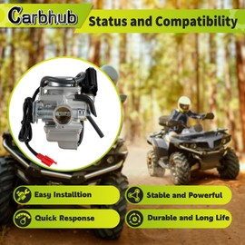 Carbhub GY6 150cc Carburetor GY6 24mm Carb for Kazuma Taotao Roketa SunL Baja Eagle Chinese Go Kart Carb with Air Filter Carb for 150cc Scooter Carburetor ATV 150cc Carburetor TaoTao 150cc Carburetor