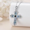 YAFEINI Cross Necklace S925 Sterling Silver Abalone Shell Black Pendant