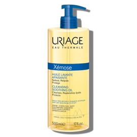 Uriage Xémose Cleansing Soothing Oil | Mild Foaming Nourishing Gel-in-oil, Face & Body, Fragrance & Soap-Free, 500 mL / 17 oz