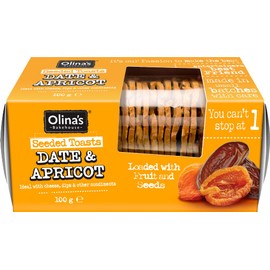 OLINA'S BAKEHOUSE Seeded Toasts - Date & Apricot 100g - 6 Pack