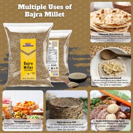 Rani Bajri Millet (Pearl Millet) 28oz (1.75lbs) 800g ~ All Natural | Vegan | Gluten Friendly | NON-GMO | Kosher | Indian Origin