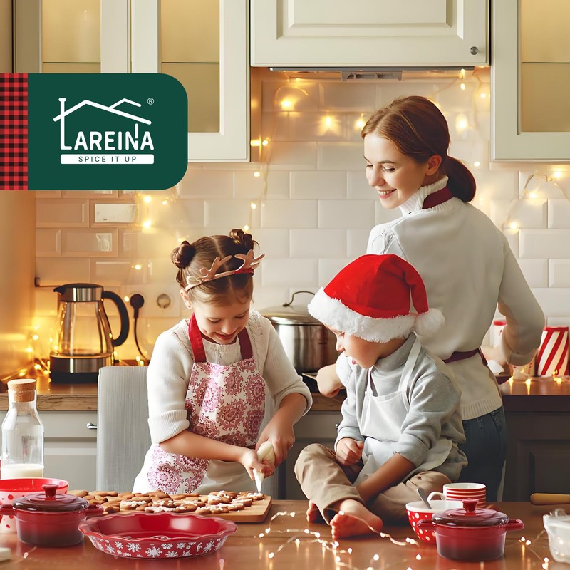 Lareina Plates and Bowls Set, 12 Pieces Farmhouse Ceramic Dinnerware