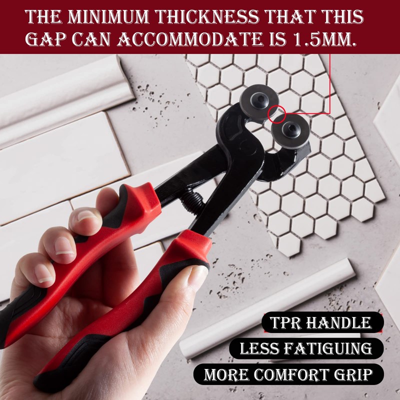 LEONTOOL Glass Mosaic Tongs with Wheels, 7.5 Inch Ceramic Tile