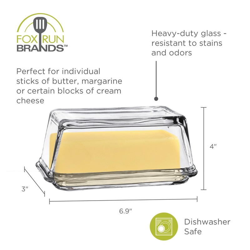 Fox Run Glass Butter Dish With Cover, For The Counter