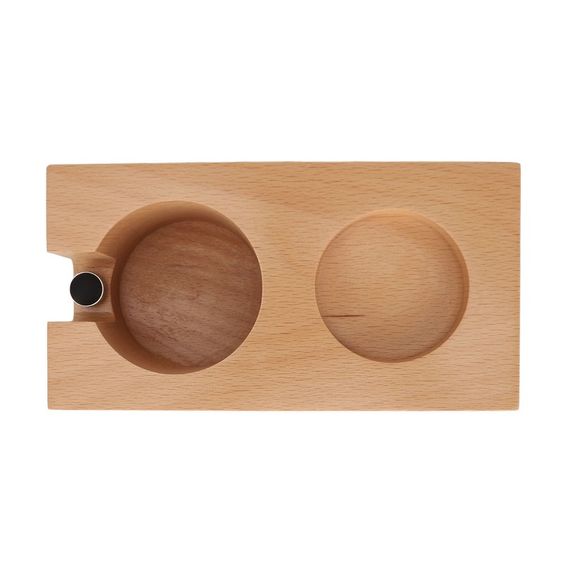 Wooden Coffee Tamper Station Stable Prevent Slip Coffee Tamper Holder