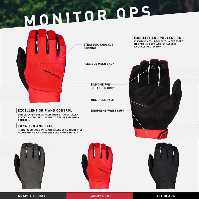 Lizard Skins Ops Monitor Gloves, Red, S