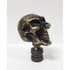 Lamp Finial-Skull-Aged Brass Finish, Highly Detailed Metal Casting