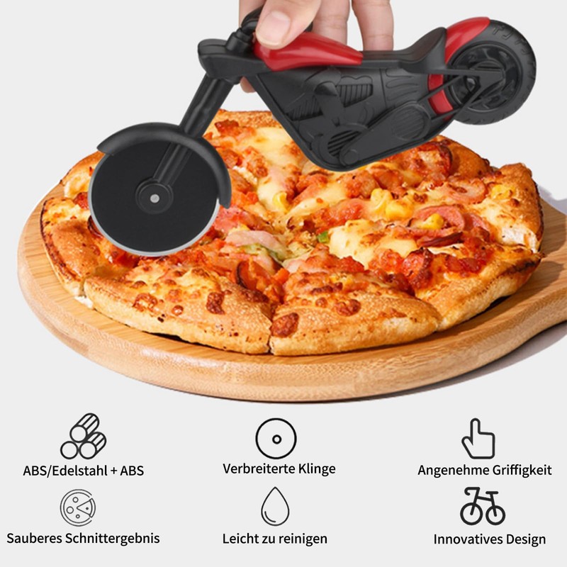 HAPPOW Motorcycle Pizza Cutter with Sharp Stainless Steel Cutting Wheel