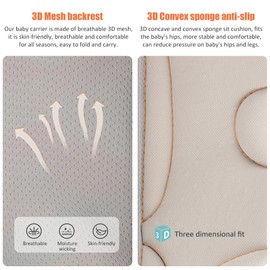 NARUTOO Baby Sling Carrier, Baby Carrier with Waist Support, Portable Ergonomic Toddler Carrier Sling, Adjustable Thick Baby Wrap Carrier for Newborn Up to 0-36 Month (Geometry)