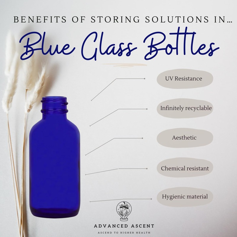 ADVANCED ASCENT Cobalt Blue Glass 1 oz with Nasal Sprayer