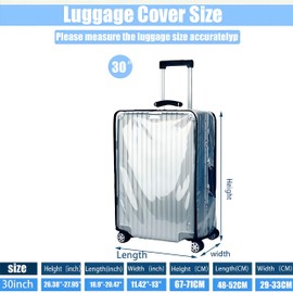 GigabitBest 30 Inch Suitcase Cover for Luggage,1.5mm Thickness Clear Luggage Covers for Suitcase TSA Approved Suitable 30-31 Inch Suitable for Long Travel Accessories