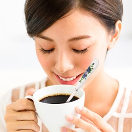 Luxshiny Rice Spoon 6pcs Dessert Spoons, Stainless Steel Coffee Stirring Spoon, Teaspoons with Ceramic Handle for Home Restaurant Tea Spoons for Hot Tea