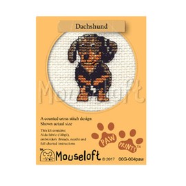 Mouseloft Mini Cross Stitch Kit - Dachshund, Paw Prints Collection
