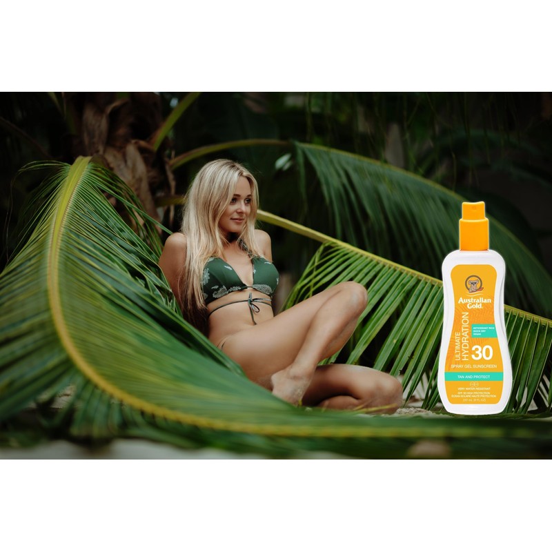 Australian Gold Spray Gel Sunscreen, SPF 30, 8 Ounce |