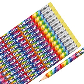 12 Good Luck From Your Teacher Gift Childrens Pupils School Teachers Reward Pencils Primary Teaching Services