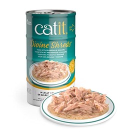 Catit Divine Shreds in Jelly, Premium Wet Cat Food, Tuna with Seabream & Wakame