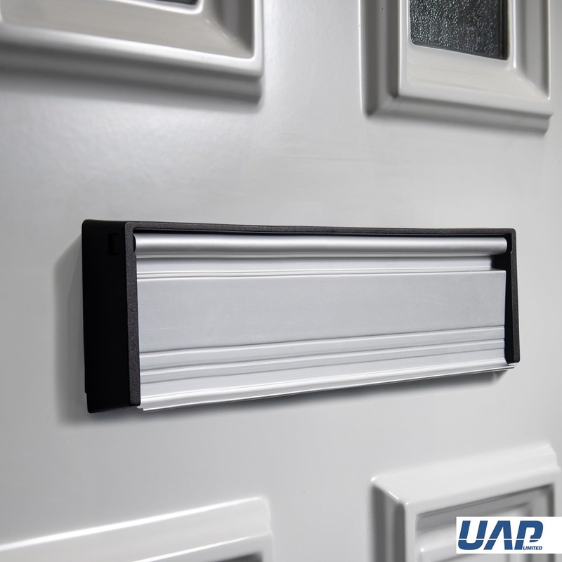 UAP MailPlate 12" Letterplate Matt Chrome, Premium Draught Proof Postal