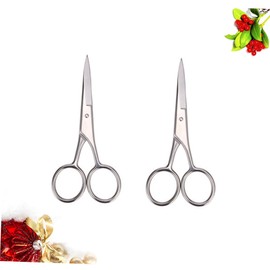 FOMIYES 2-Piece Stainless Steel Beard Scissors Set for Men Precision Trimming Shears for Home Grooming and Barbershop Use