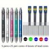 MROOFUL 34Pcs/Set 6 Colors Pen Creative Multicolor Ballpoint Pen With