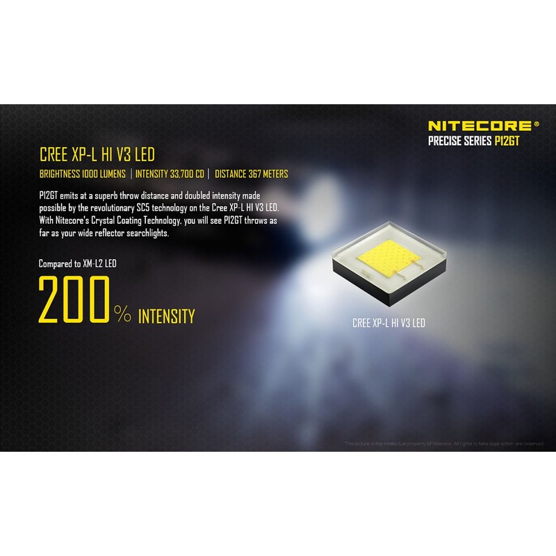 Nitecore P12GT Flashlight w/ NL183 Battery & 2 Premium Photo