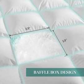 MARTHA STEWART Luxurious Goose Feathers Down Fiber Comforter Twin Size 100% Cotton Duvet Insert, Hotel Quality Hypoallergenic Comforter, 43 oz All Seasons Medium Warmth 68 x 90 Inch White