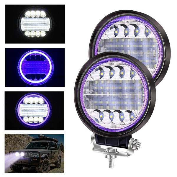 Aoling 12V 24V LED Work Light with Blue Squid Ring,