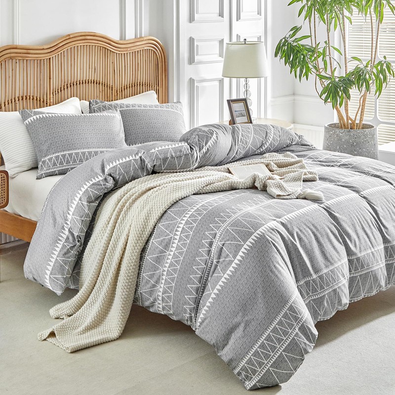 Lekesky Grey Single Duvet Cover Set Bedding Sets - Bohemian