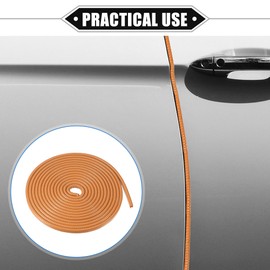 VekAuto Car Door Edge Guard, 16.4ft U Shape Rubber Edge Trim Seal Strip Protector Universal for Car Truck ATV Boat Multifunctional No Glue PVC Iron Orange