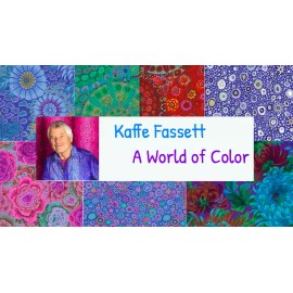 Moda KAFFE FASSETT Free Spirit FLOATING HIBISCUS J122 Contrast Floral Quilt Fabric - By the Half-Yard