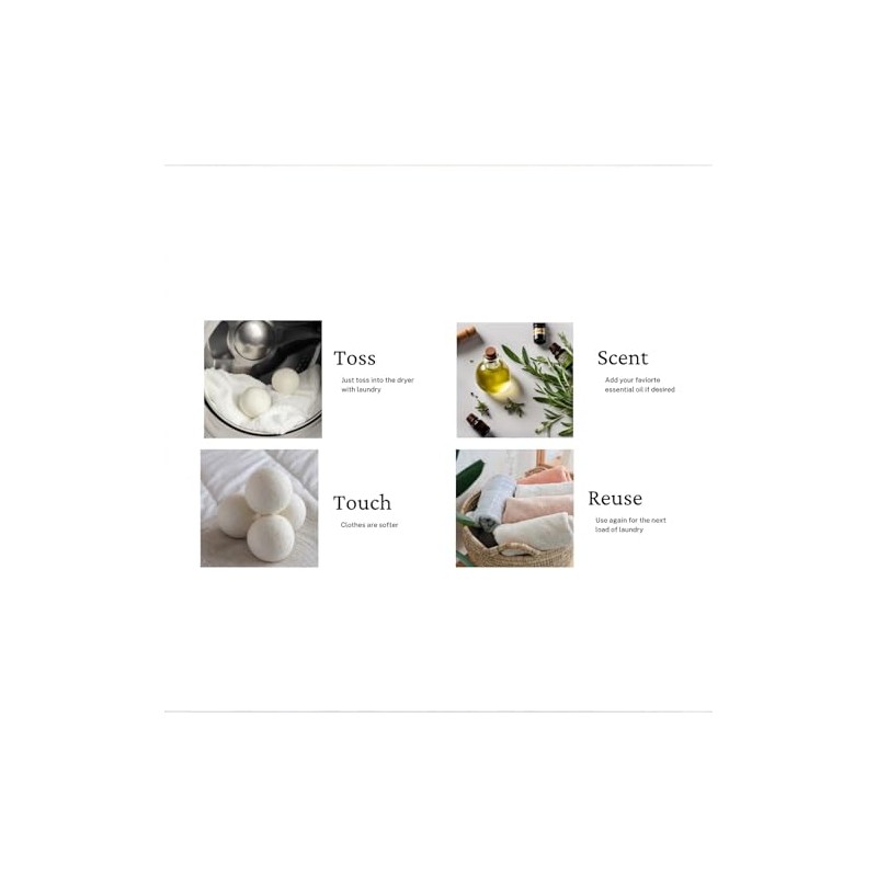 Hapize Wool Dryer Ball 6pk White