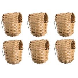WICKER FINCH SMALL BIRD BREEDING NESTING AVIARY BASKET NEST 3 SIZES S/M/L 6 PACK (6 X MEDIUM 5602)