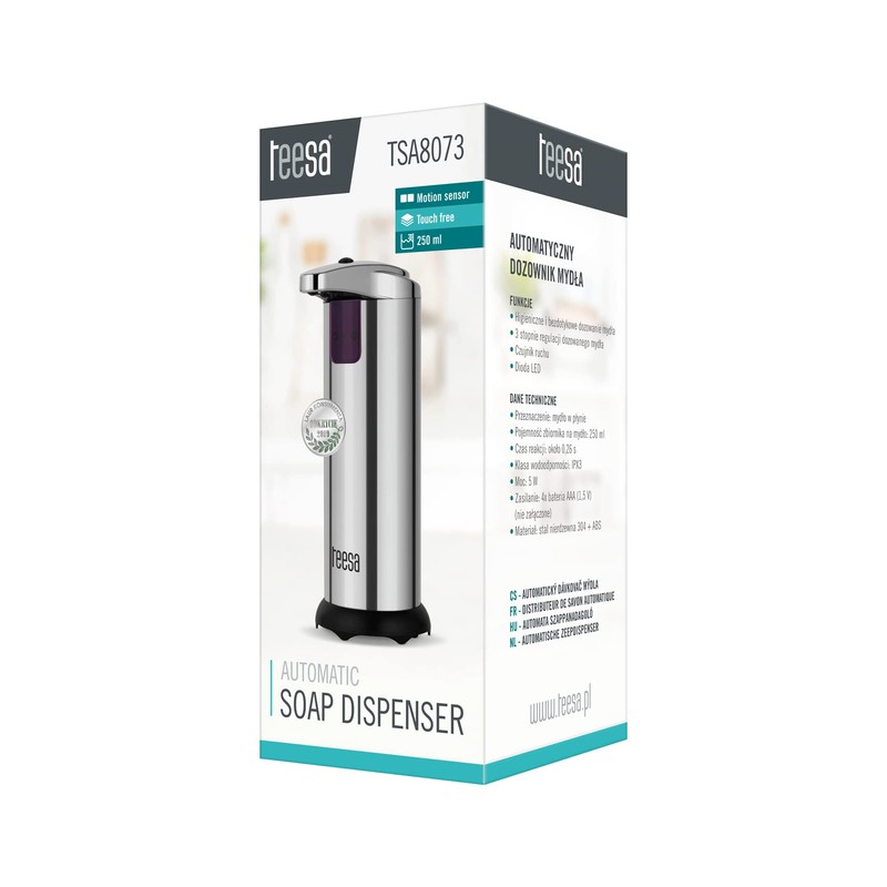 Teesa TSA8073 Automatic Soap Dispenser with Motion Sensor, 3-Way Adjustable