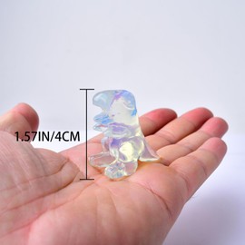 WUYOUSHI Opal Dinosaur Decor Statue Crystals and Healing Stones Dinosaur Figurine Polished Gemstones ​Bedroom Office Desk Home Decoration A Lucky Decoration