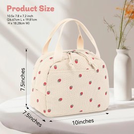 VidFair Lunch Bag Insulated Lunch Bags for Women Lunch Cool Bag with Front Pocket Portable Thermal Leak-Proof Lunch Bags for Adults Men Girls Children Lunch Box for Work,School,Picnic,BBQ