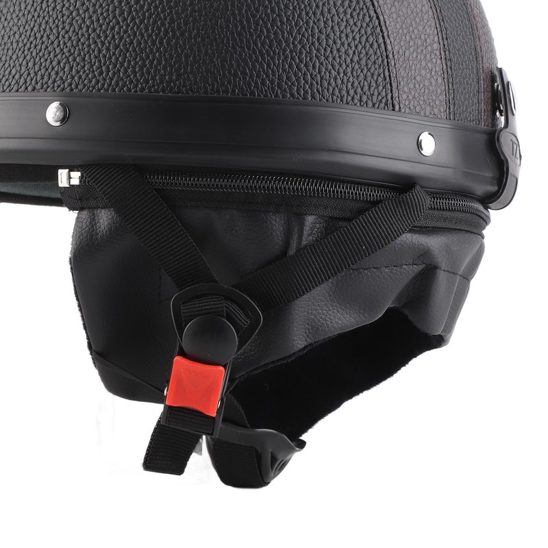 Half Helmet Breathable Sun Blocking Retro Safe PU Leather Motorcycle