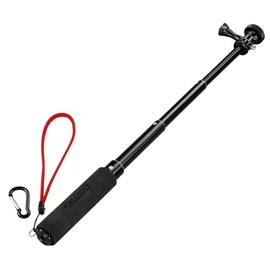Hama Selfie-Stick 2in1, GoPro-Anschluss und ¼-Zoll-Gewinde (für Kameras, GoPro-ActionCams und Smartphones mit Halterung) ausziehbar bis 47 cm, schwarz
