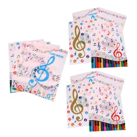 TEHAUX Music Note Pattern L-Shaped Folder Aesthetic PVC a Document Bag for Office School