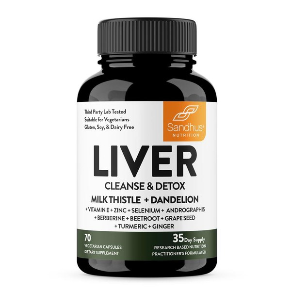 【Sandhus】Liver Cleanse & Detox Supports 11 Ingredient Blend Milk Thistle,