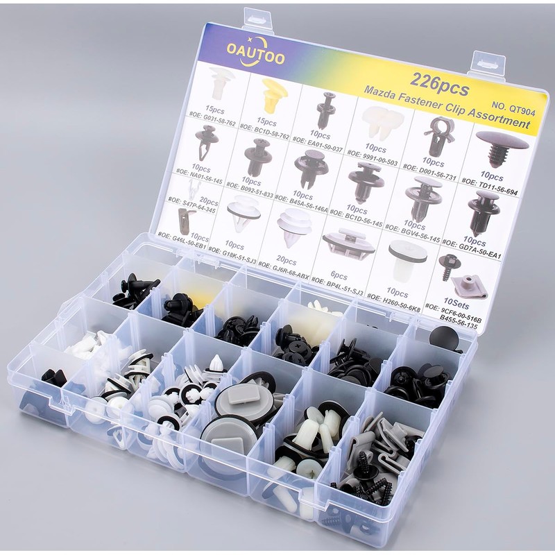 OAUTOO 226pcs for Mazda Body Interior and Exterior Retainer Fastener