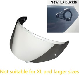 YMTSGEQ Replacement Helmet Visor for New K3, Motorcycle Helmet Shield Faceshield Visor Lens Compatible with AGV K3 DOT(E2206) Helmet (Silver)
