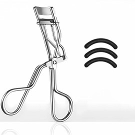 CHANJIF Partial Hair Buffer, Includes 3 Replacement Rubber, Easy to Use, Eyelash Curler, High Quality Carbon Steel, Firm Curl, Long Lasting, Portable, Women's, Makeup Supplies